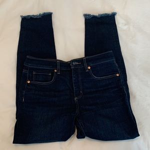 Loft Modern Skinny Frayed Bottom Jeans